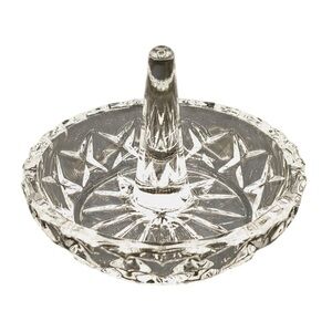 Vintage Kristal Zajecar Clear Diamond Star 24% Lead Crystal Jewlery Ring Holder